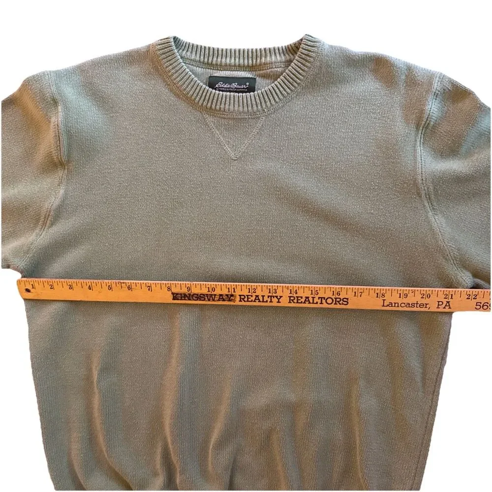 VTG Eddie Bauer 100% Cotton Crewneck Sweater Mens Sz M Sage Gorpcore Outdoors